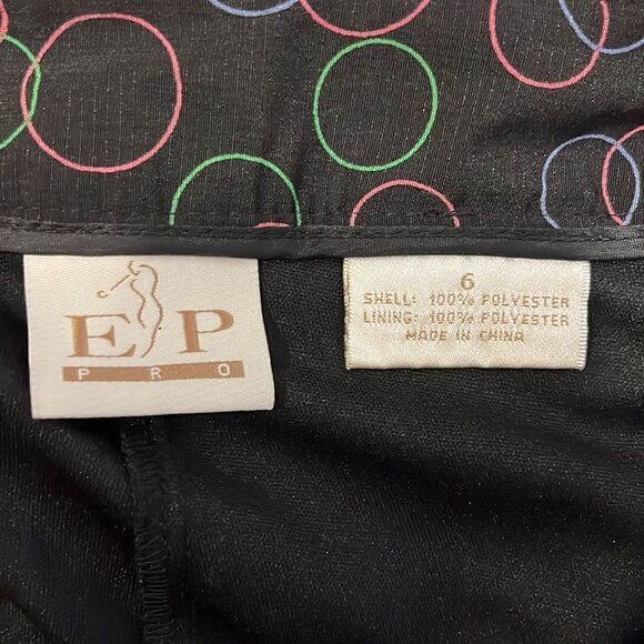 EP Pro Tech Women's Golf Skort Size 6 Black With Circle Design Side Zip … - Picture 7 of 7